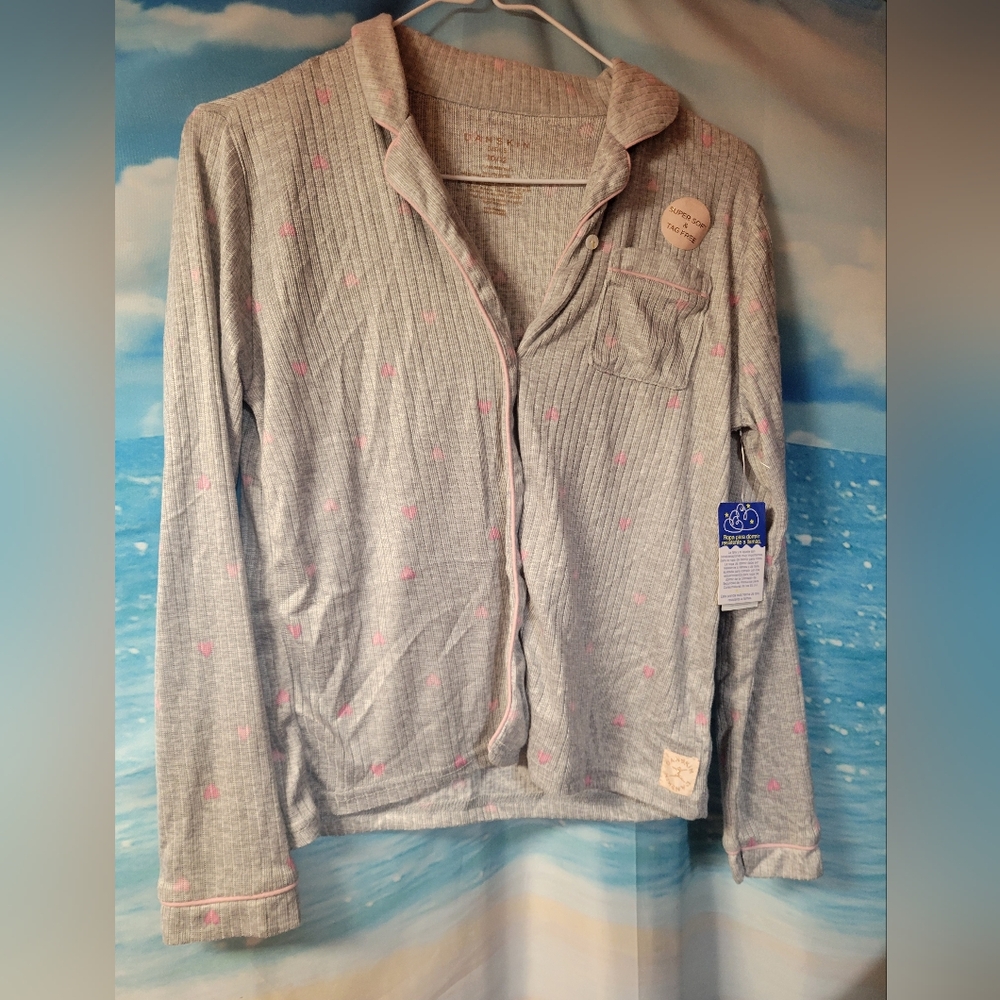 Danskin Girls NWT Heart Pajama Top‎ Girls Size 10/12
